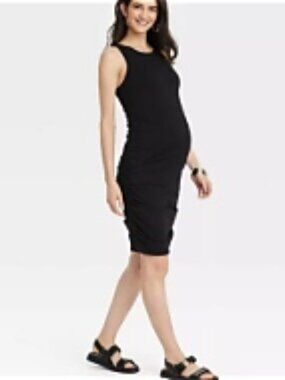 Ingrid & Isabel Maternity Essential Bodycon Tank Dress in Black Size Small NWT